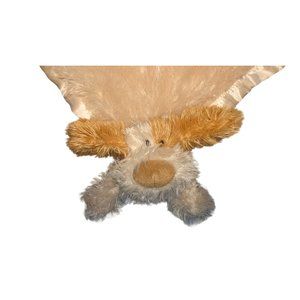Brown/Tan dog lovey/lovie blanket satin edge washable furry cute head paws tail